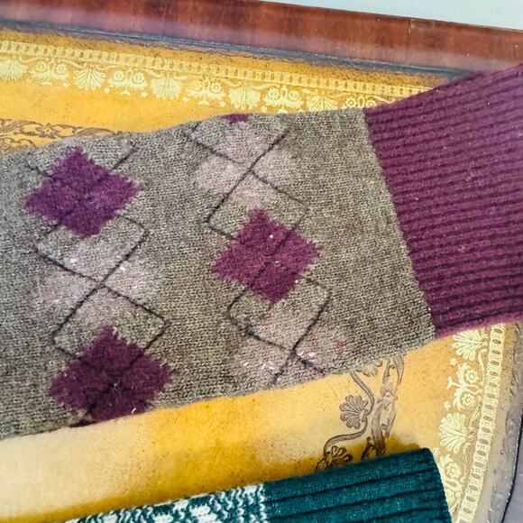 Polo Ralph Lauren Men Wool Cable Fair Isle & Argyle Socks Multi Shoe Sz 6 - 12.5 - Picture 5 of 5